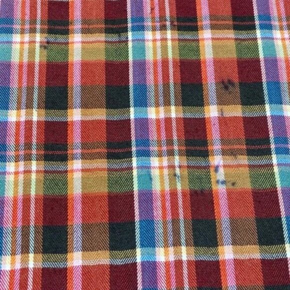 International Report Button Up Shirt Men's XL Red Blue Multicolor Plaid (Read) - Picture 10 of 11